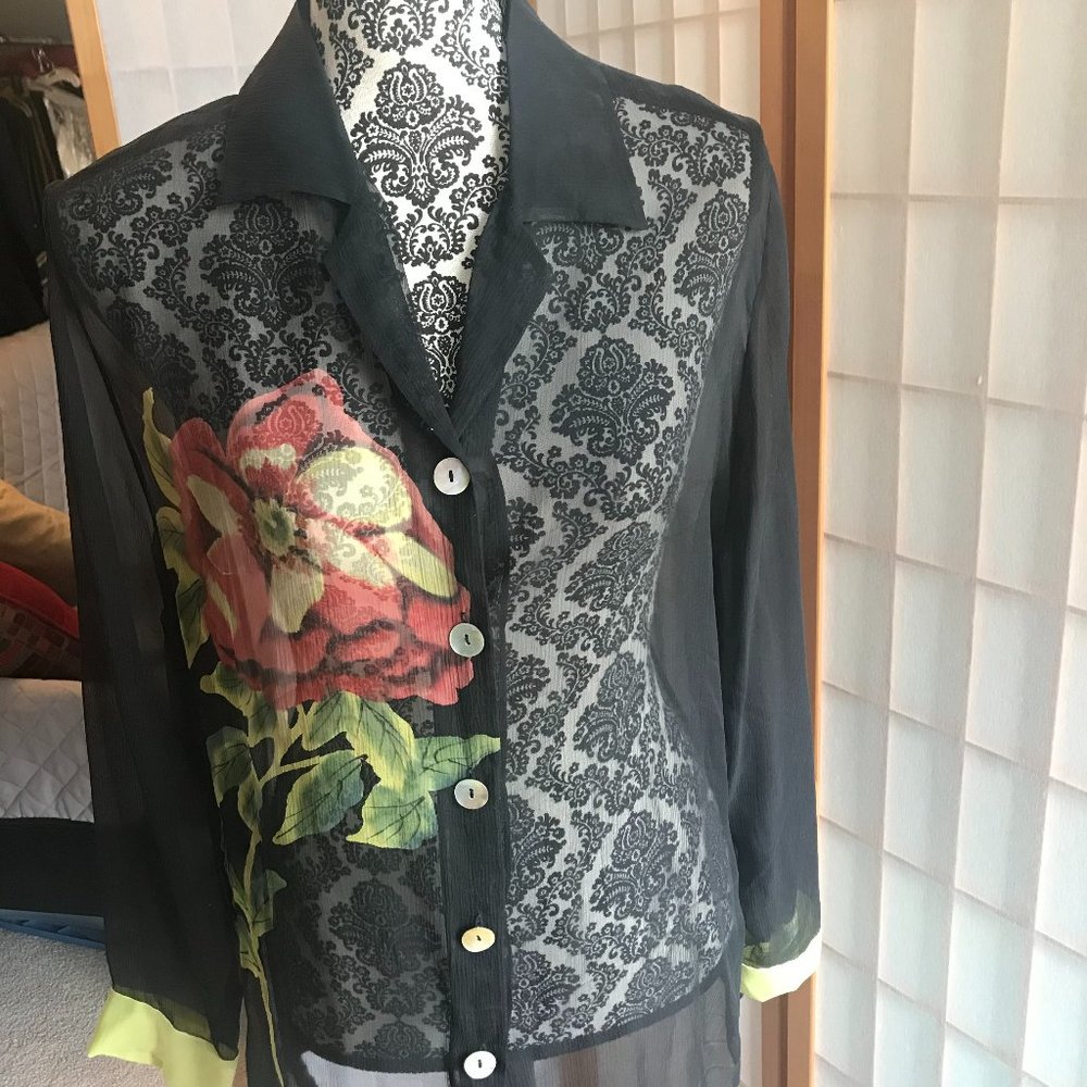 Sheer black blouse